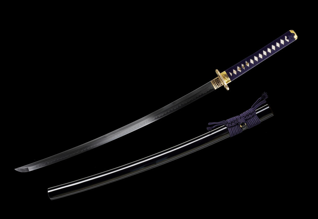 Katana - T10 Clay Tempered  – Shinogi-Zukuri with Silk Wrap