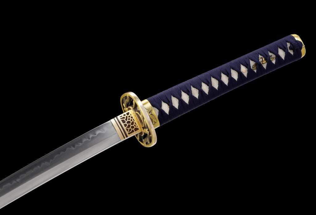Katana - T10 Clay Tempered  – Shinogi-Zukuri with Silk Wrap