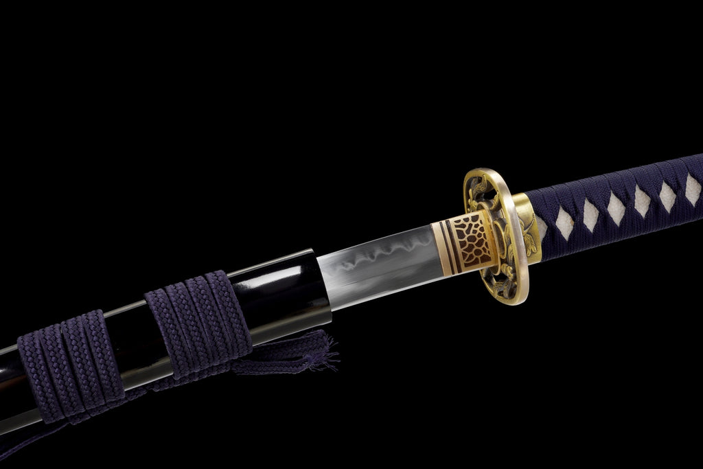 Katana - T10 Clay Tempered  – Shinogi-Zukuri with Silk Wrap